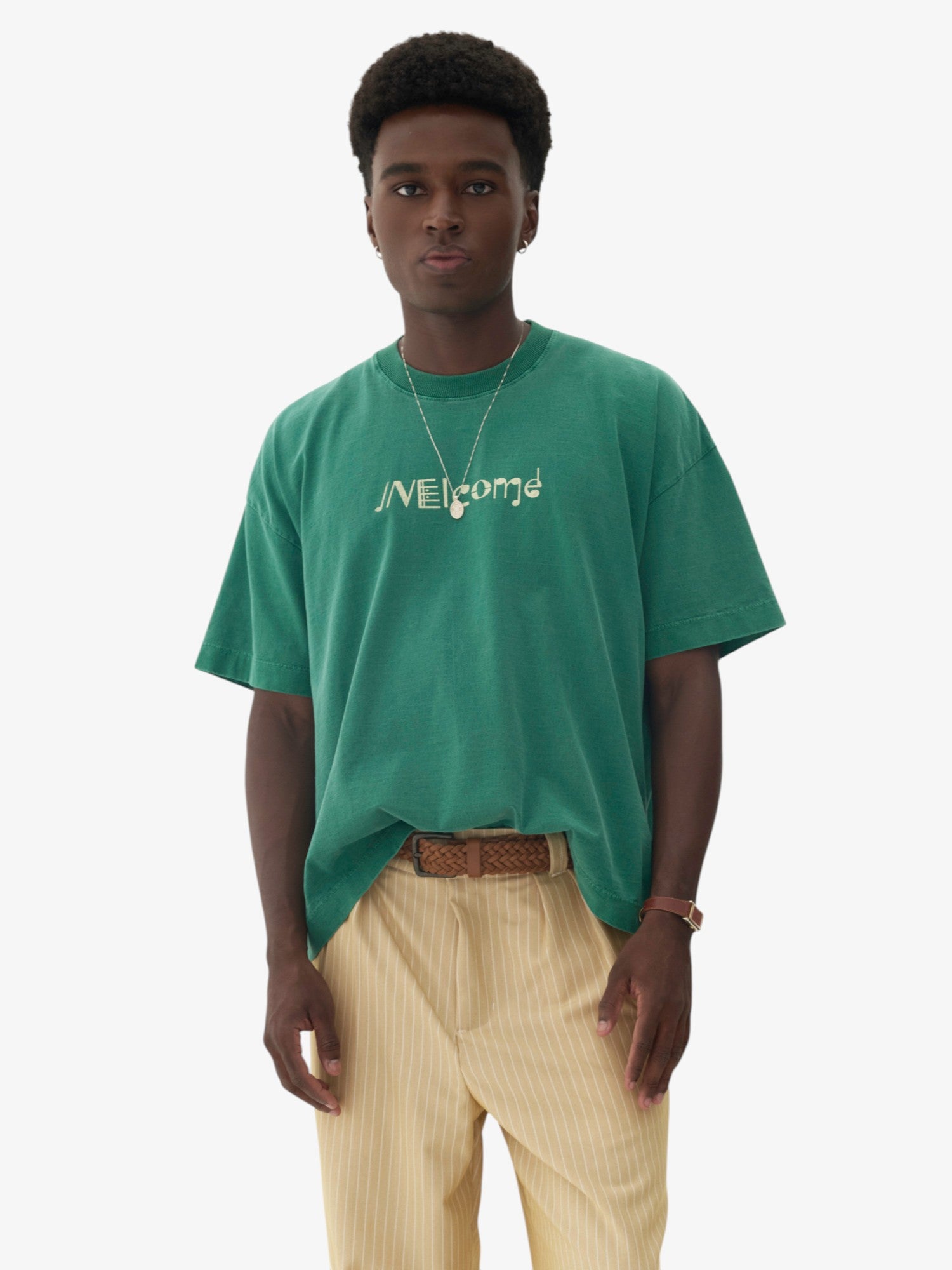Green 'Fit Jazz Messenger' Boxy Tee