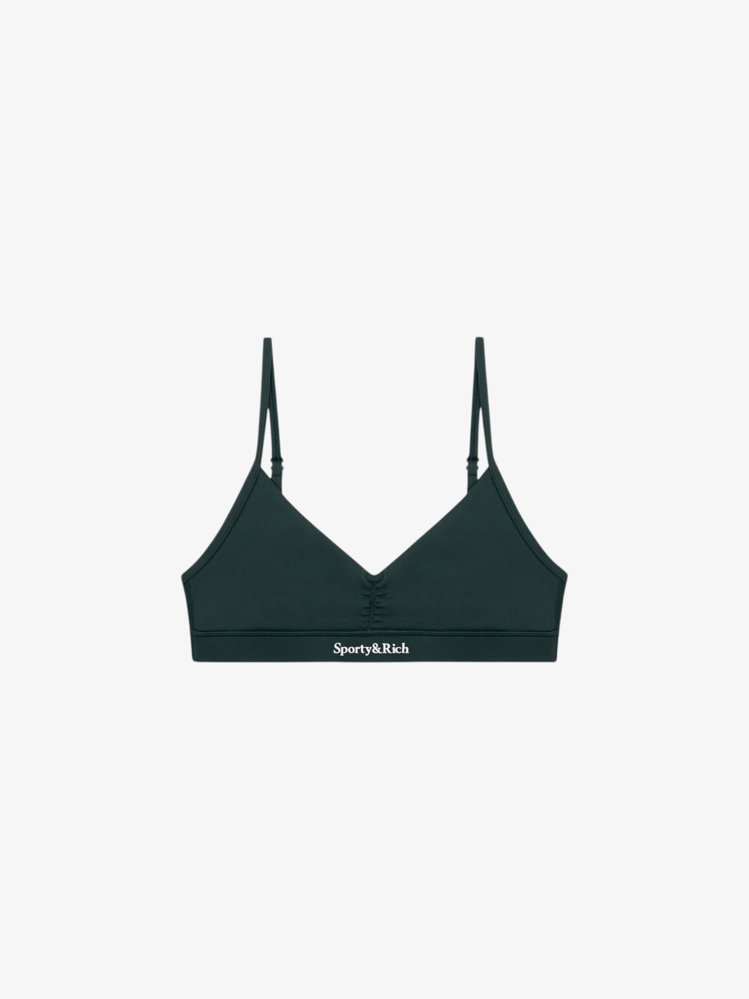 Green 'Serif Logo Mini' Sports Bra