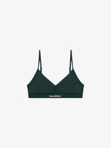 Green 'Serif Logo Mini' Sports Bra