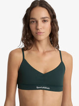Green 'Serif Logo Mini' Sports Bra