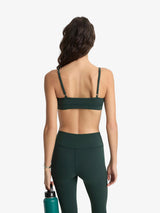 Green 'Serif Logo Mini' Sports Bra