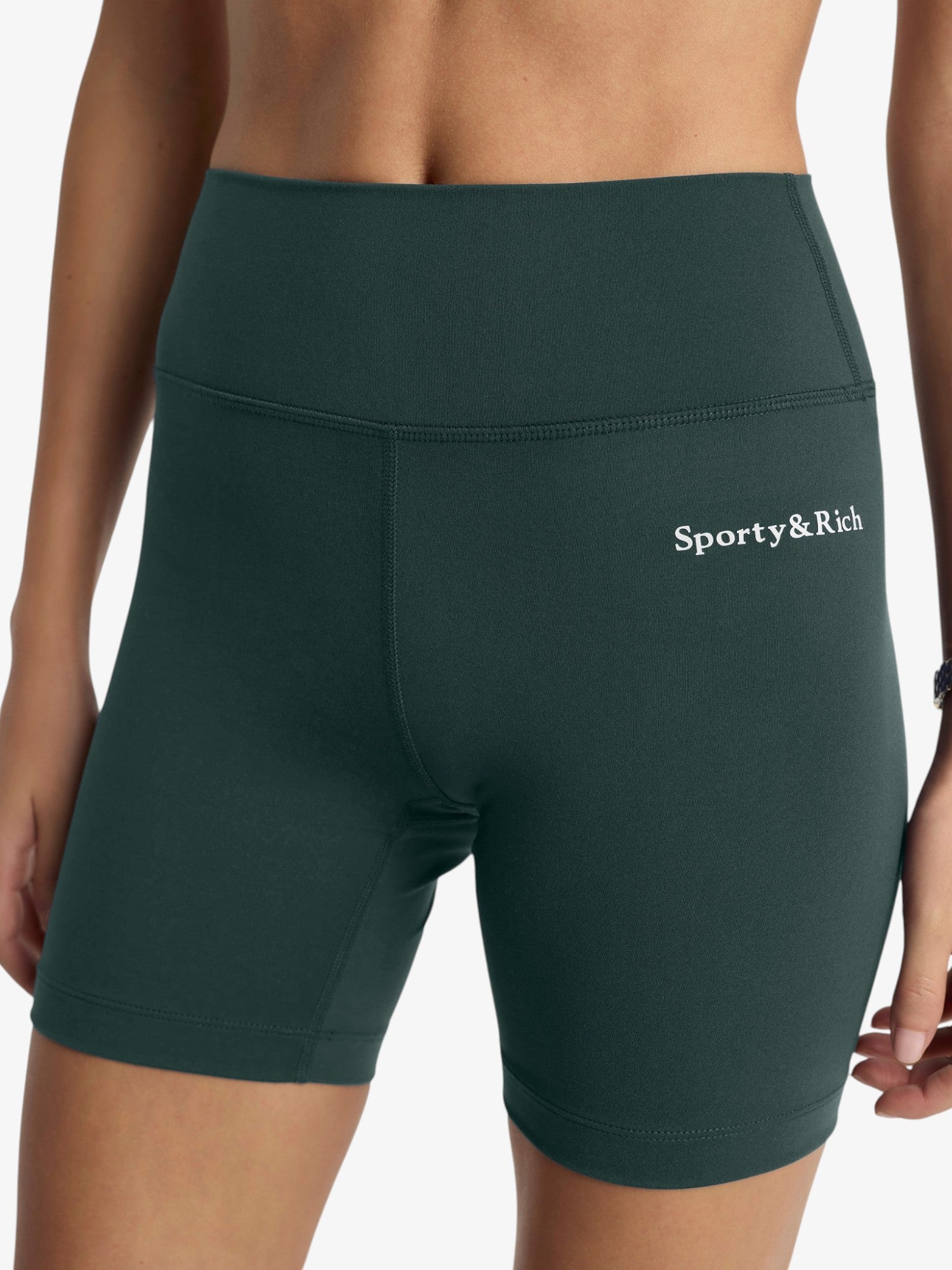 Green 'Serif Logo' Biker Shorts