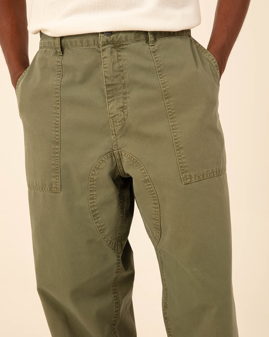 Green Washed Twill Pants