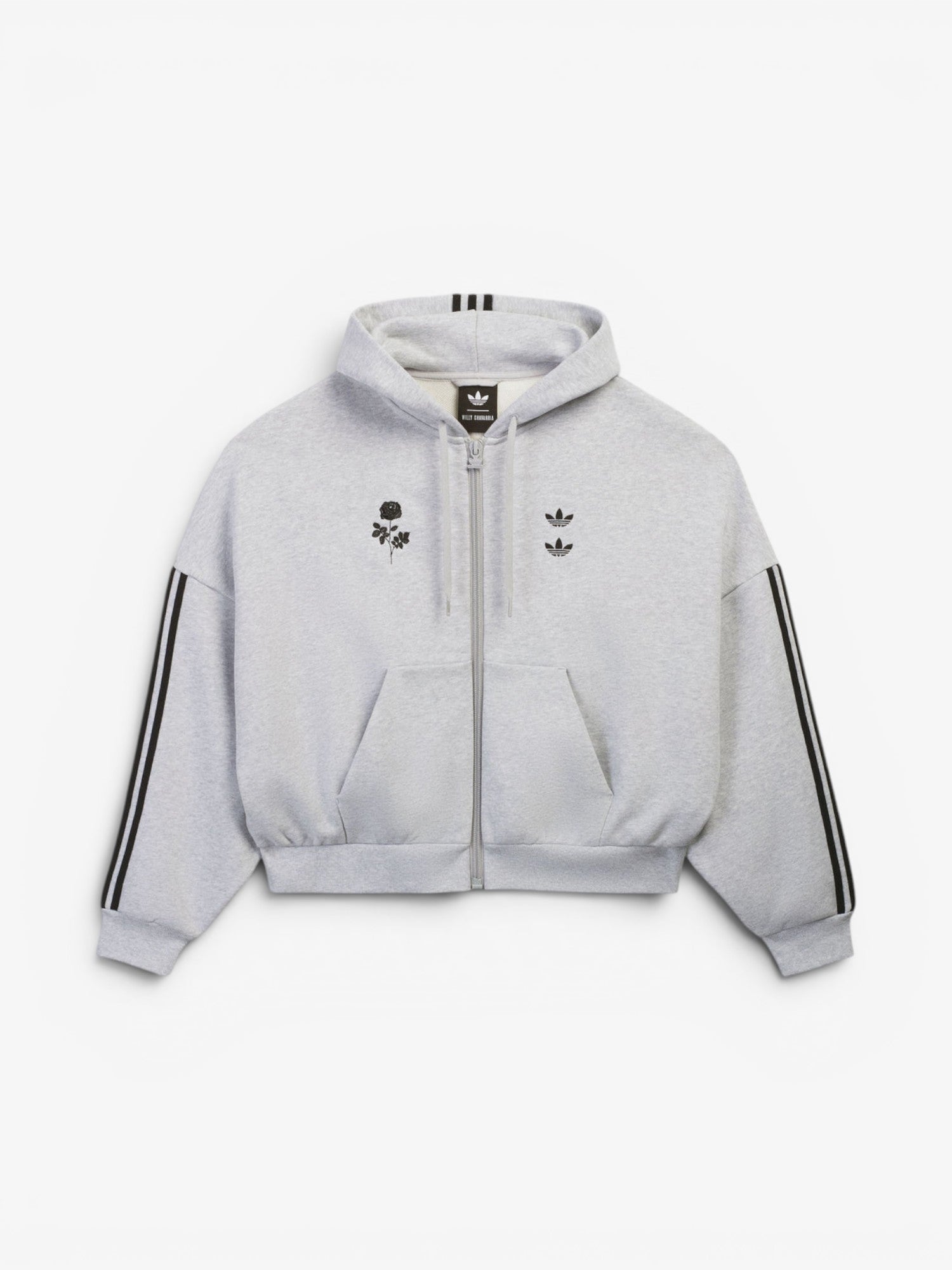 Grey Full Zip Logo Hoodie X WILLY CHAVARRIA