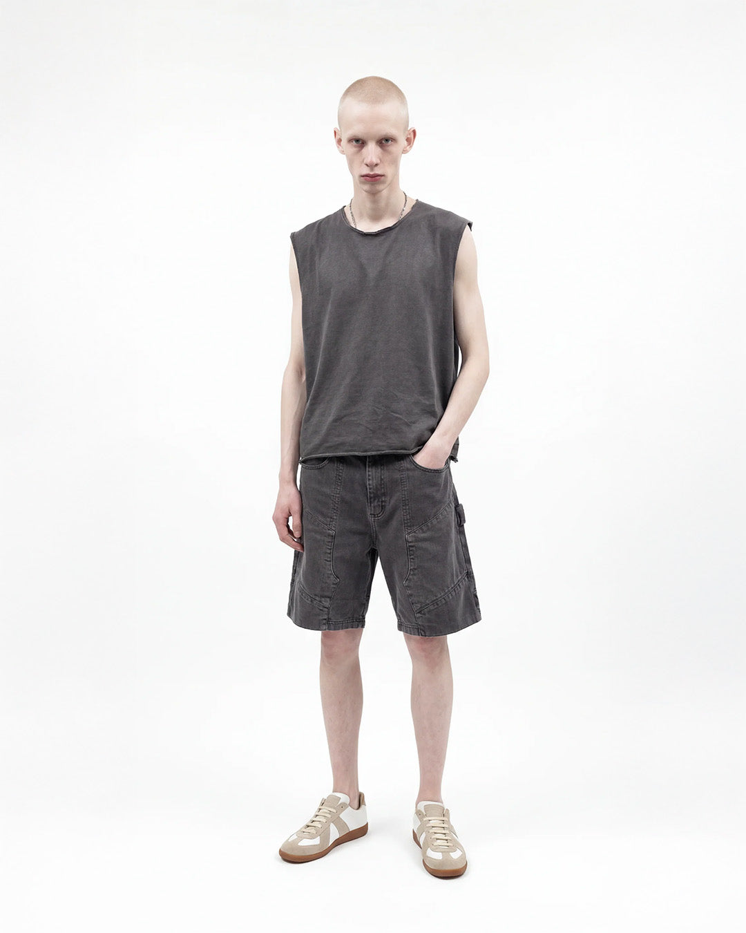Grey 'Carpenter' Denim Shorts