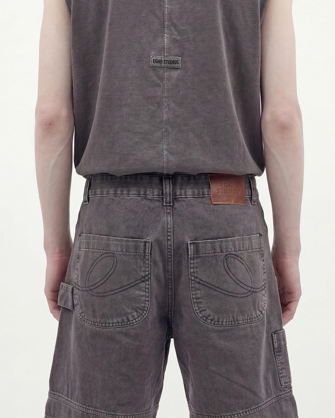 Grey 'Carpenter' Denim Shorts
