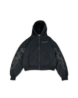 Grey 'Glyph' Boxy Zip-Up Hoodie