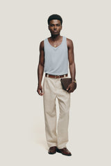 Blue Knitted Tank Top