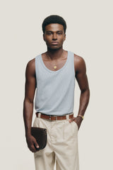 Blue Knitted Tank Top