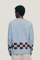 Blue/Wine 'Checkered' Cardigan