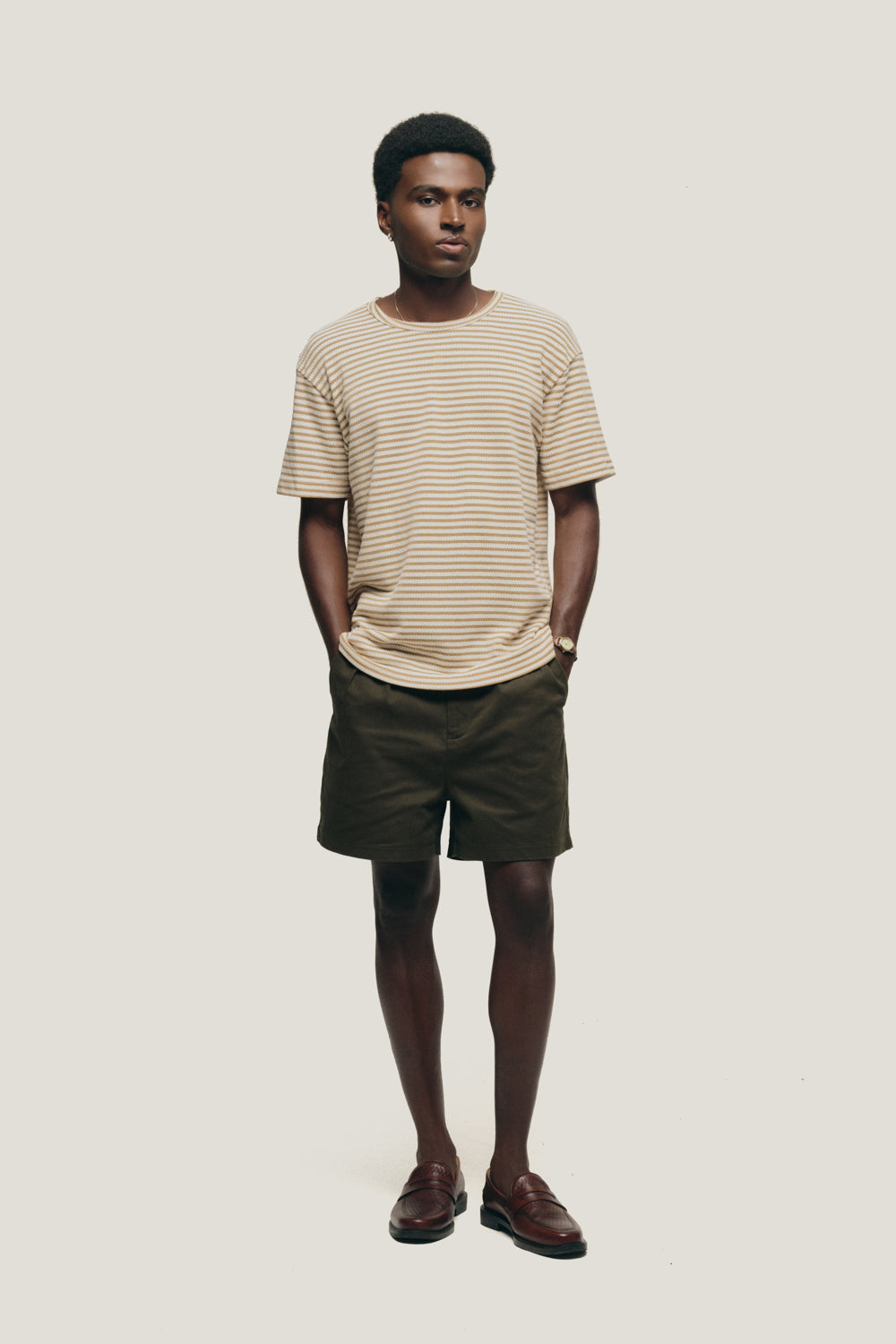 Yellow & White Striped Knit Tee