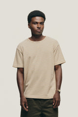 Yellow and White Striped Knit Tee