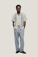 Off-White/Blue 'Sheen' Embroidered Shirt