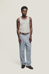 Blue Herringbone 'Tailoring' Double Pants