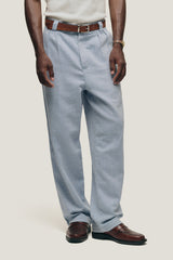 Blue Herringbone 'Tailoring' Double Pants