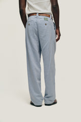 Blue Herringbone 'Tailoring' Double Pants