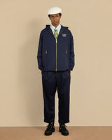 Blue La Veste Capuche Slogan