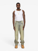 Light Blue Sandwashed 'Dirty Whiskers' Denim Pants