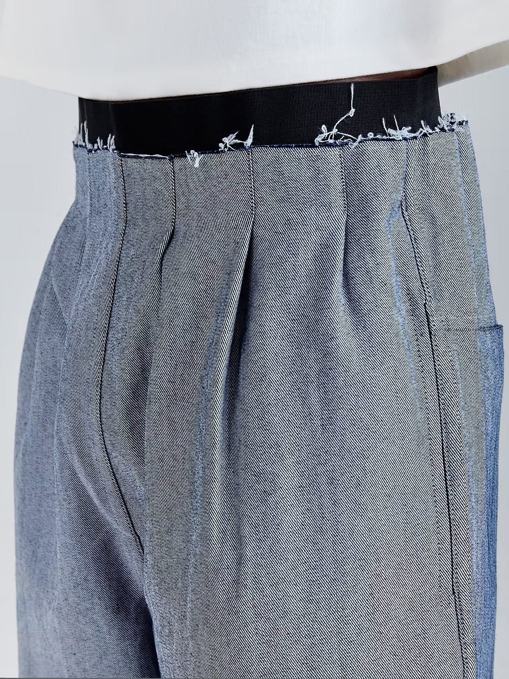 Ligth Blue Wide Denim Shorts