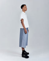 Ligth Blue Wide Denim Shorts