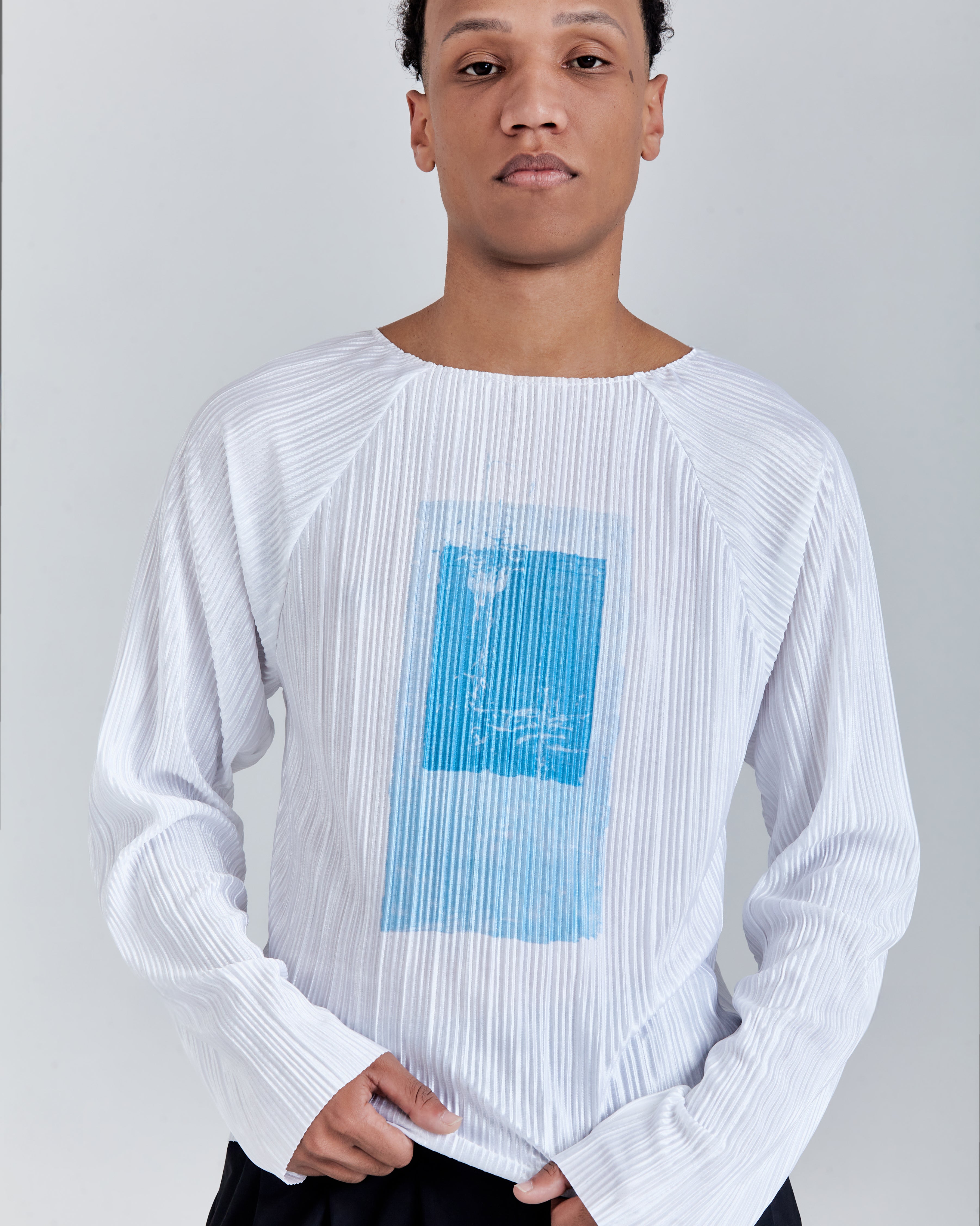 Off-White 'Mark' Plisse Raglan Longsleeve
