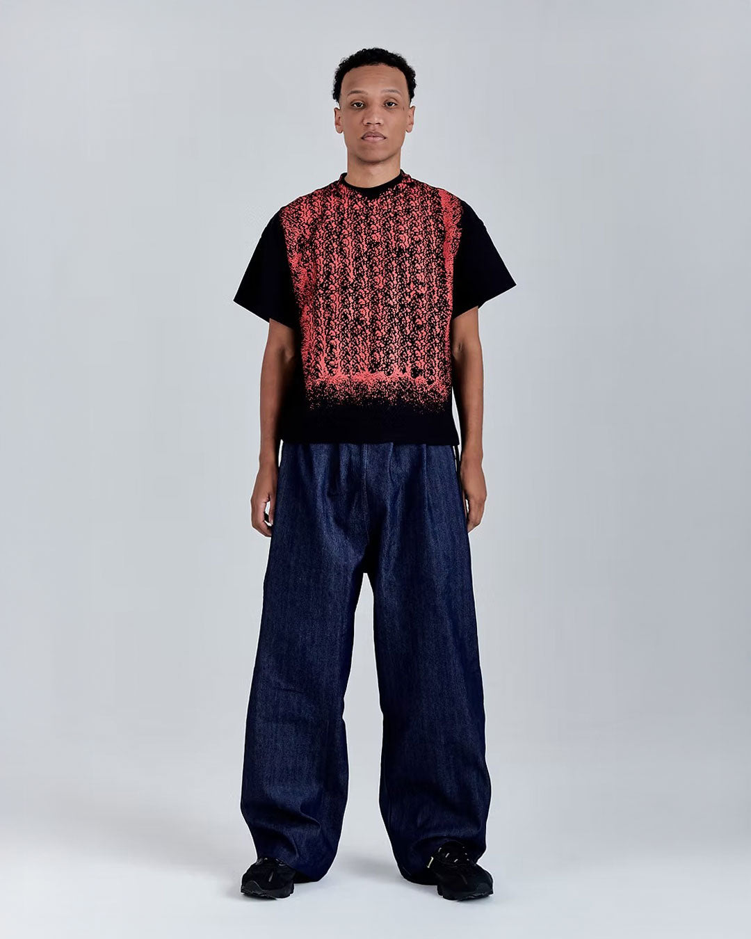 Navy Wide Denim Pants