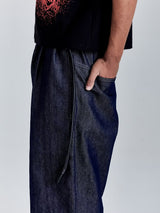 Navy Wide Denim Pants