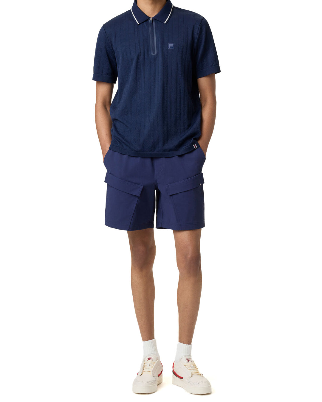 Navy Challenger Cable Zip Polo