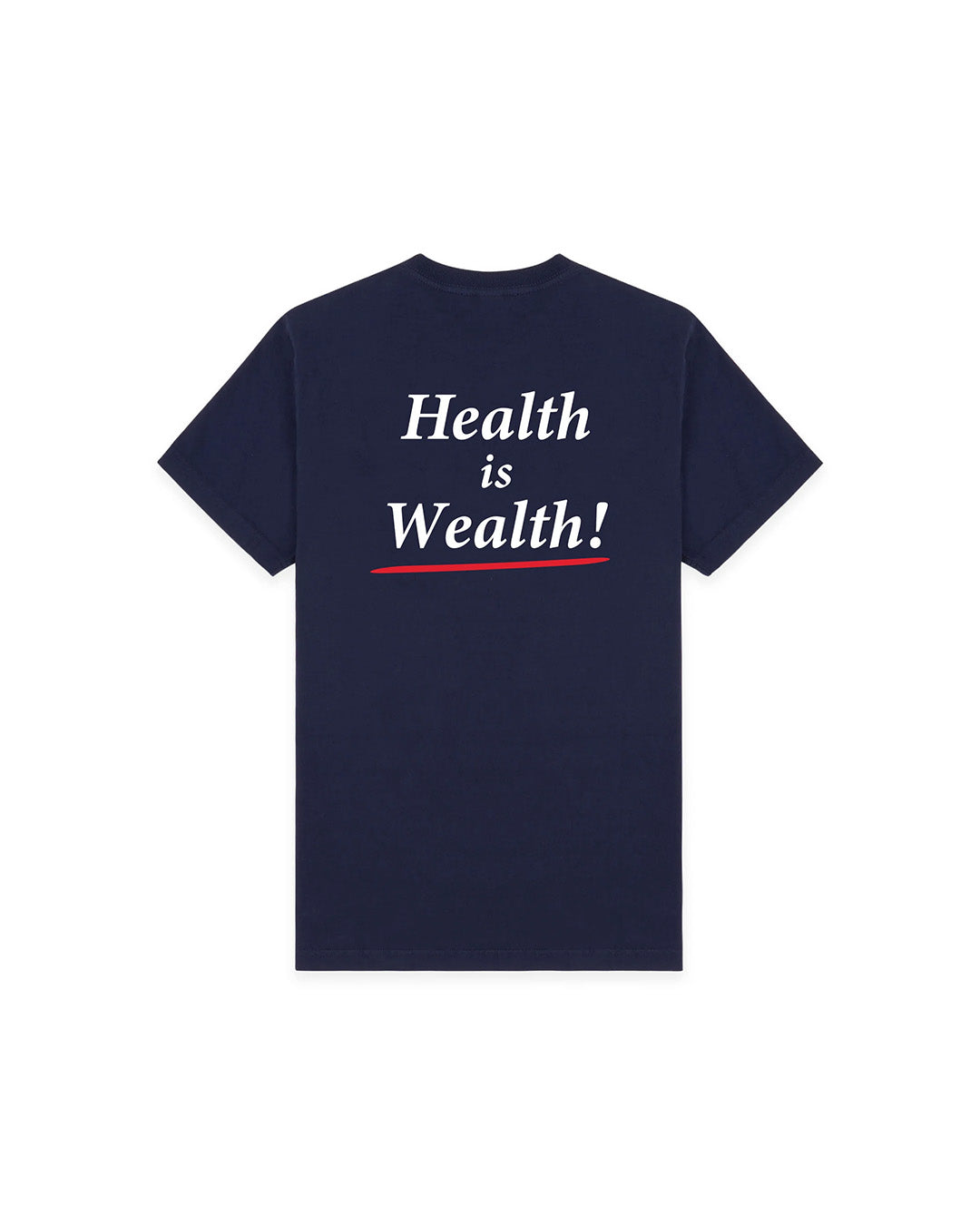 Navy 'Health is Wealth' Tee