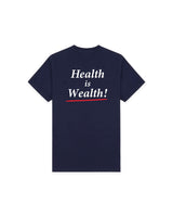 Navy 'Health is Wealth' Tee