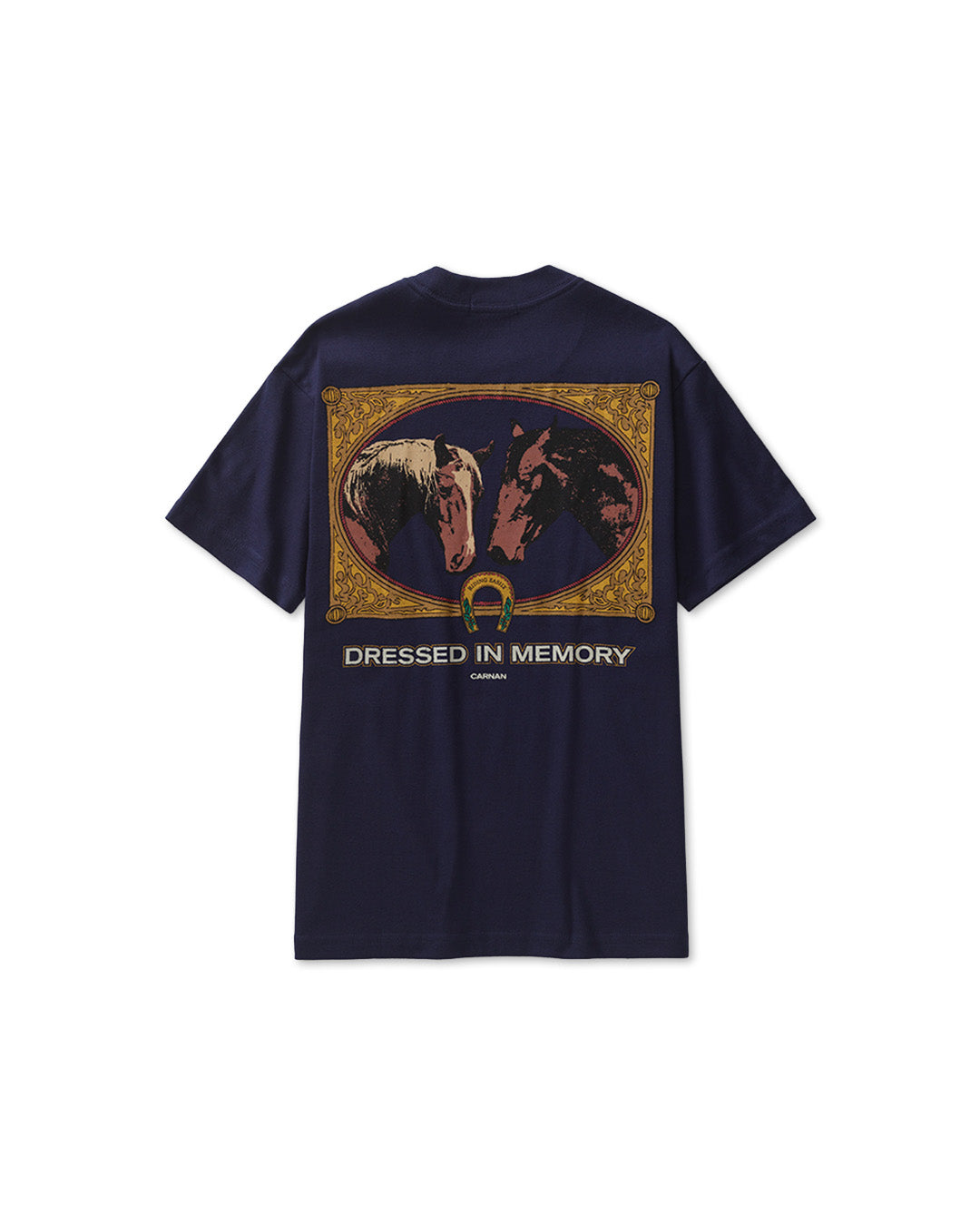 Navy 'Horses Painting' Heavy Tee