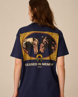 Navy 'Horses Painting' Heavy Tee