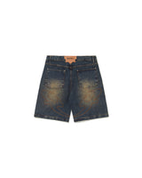 Navy Marbled 'Garça' Denim Shorts