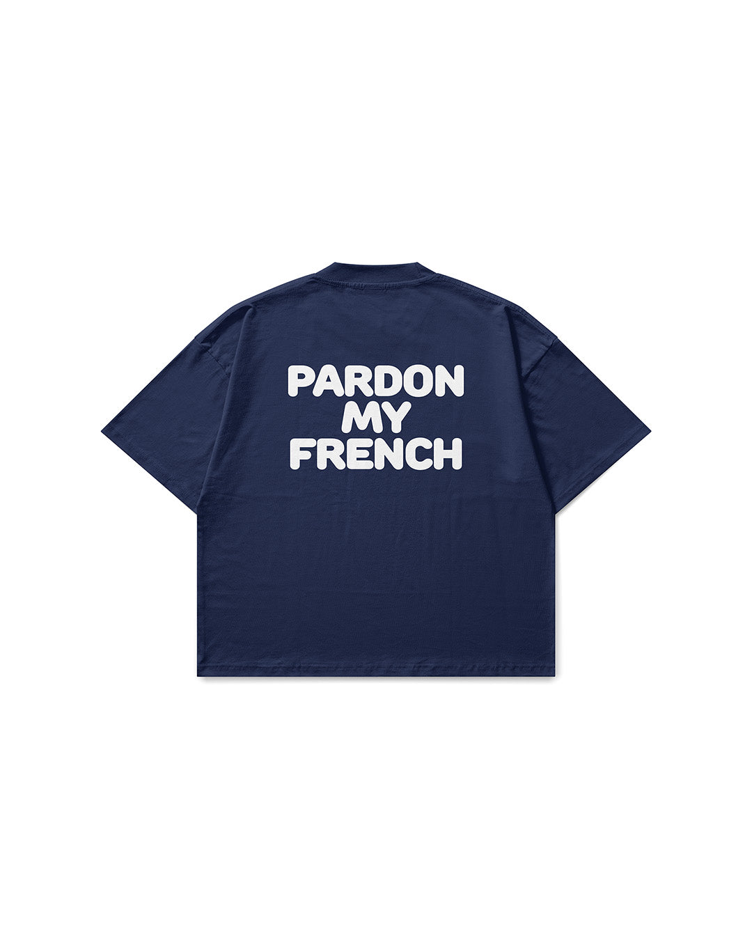 Navy 'Pardon My French' Oversized Boxy Tee