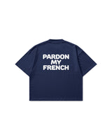 Navy 'Pardon My French' Oversized Boxy Tee