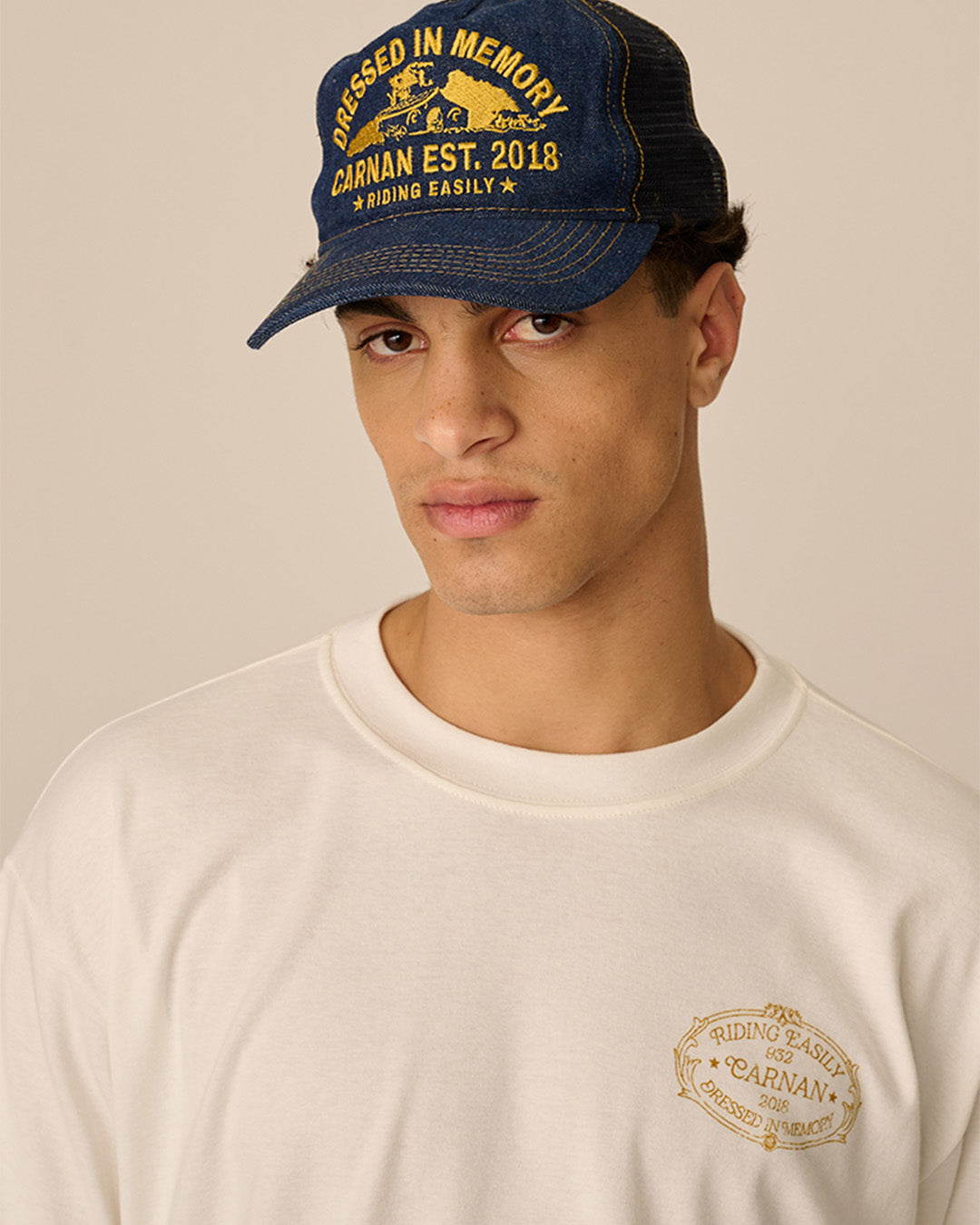 Navy Raw 'Farm House' Trucker Cap
