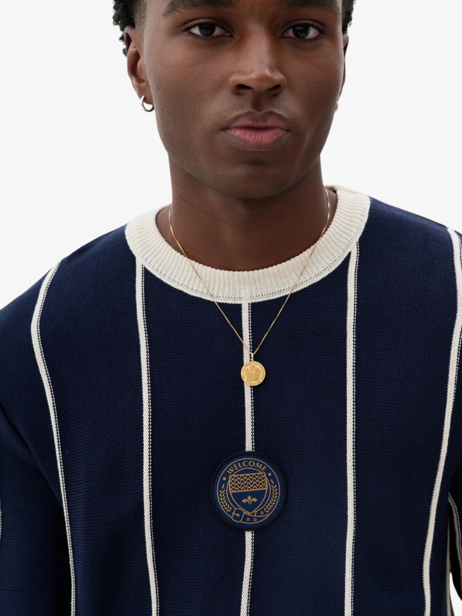 Navy Striped Tricot Jersey