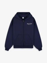 Navy 'International' Zip Hoodie