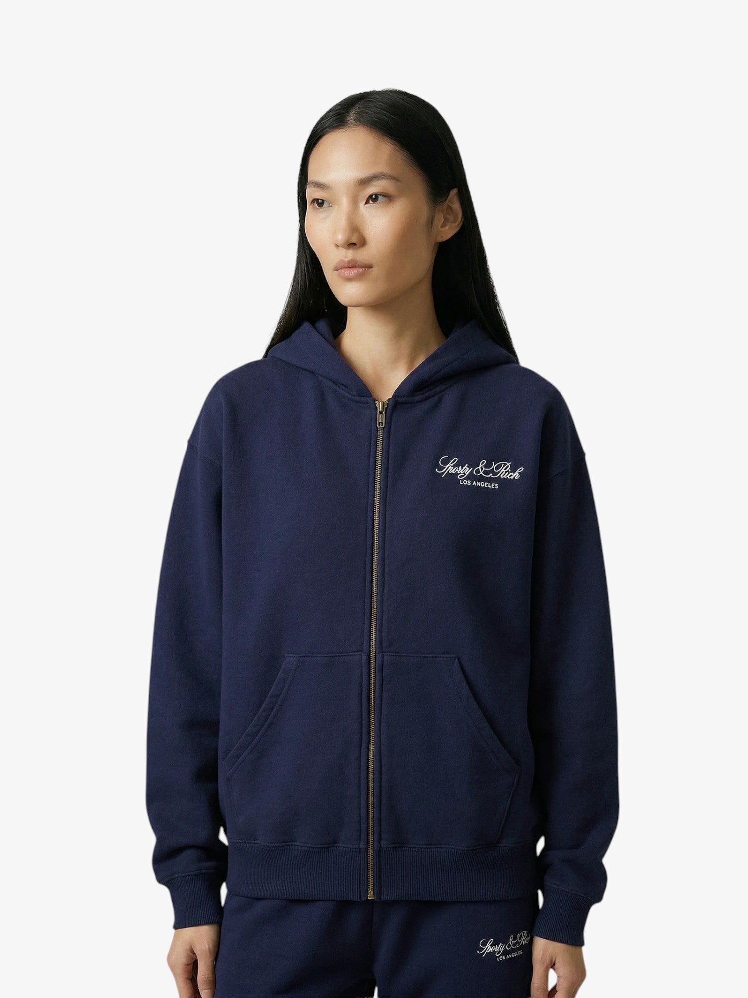 Navy 'International' Zip Hoodie