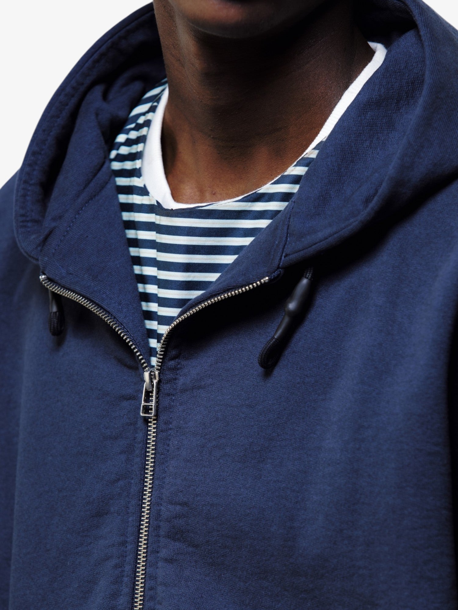Navy 'Omega' Zip Hoodie