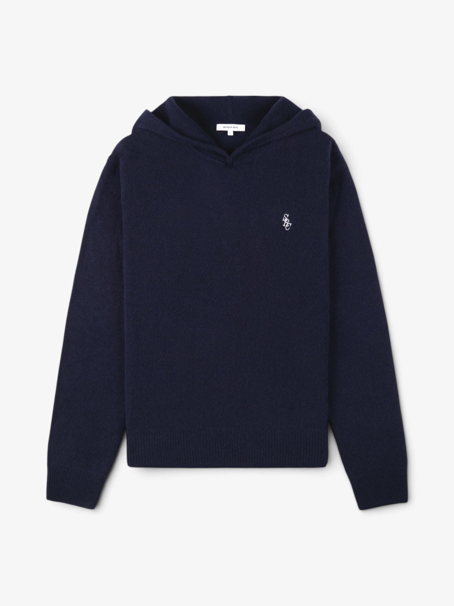 Navy 'SCR' Cashmere Hoodie