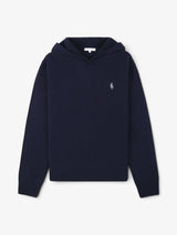 Navy 'SCR' Cashmere Hoodie