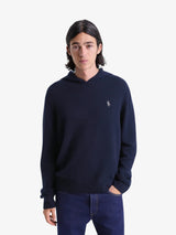 Navy 'SCR' Cashmere Hoodie