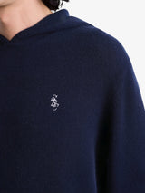 Navy 'SCR' Cashmere Hoodie