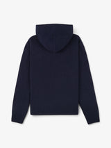 Navy 'SCR' Cashmere Hoodie