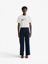 Navy Striped Tailored Pants
