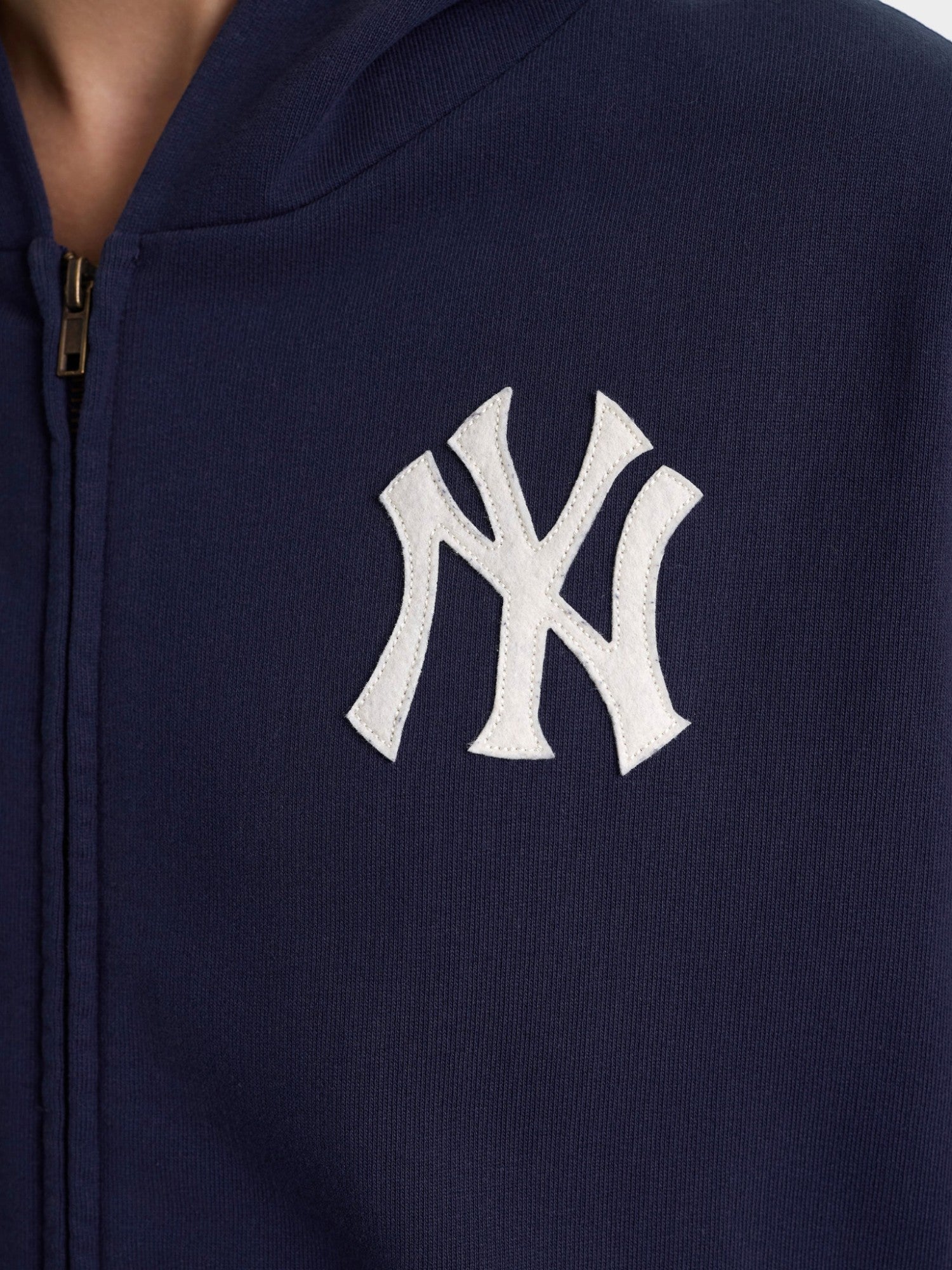 Navy 'Heritage Yankees Serif' Zip Hoodie
