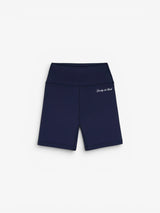 Navy & White 'Signature Logo' Biker Shorts