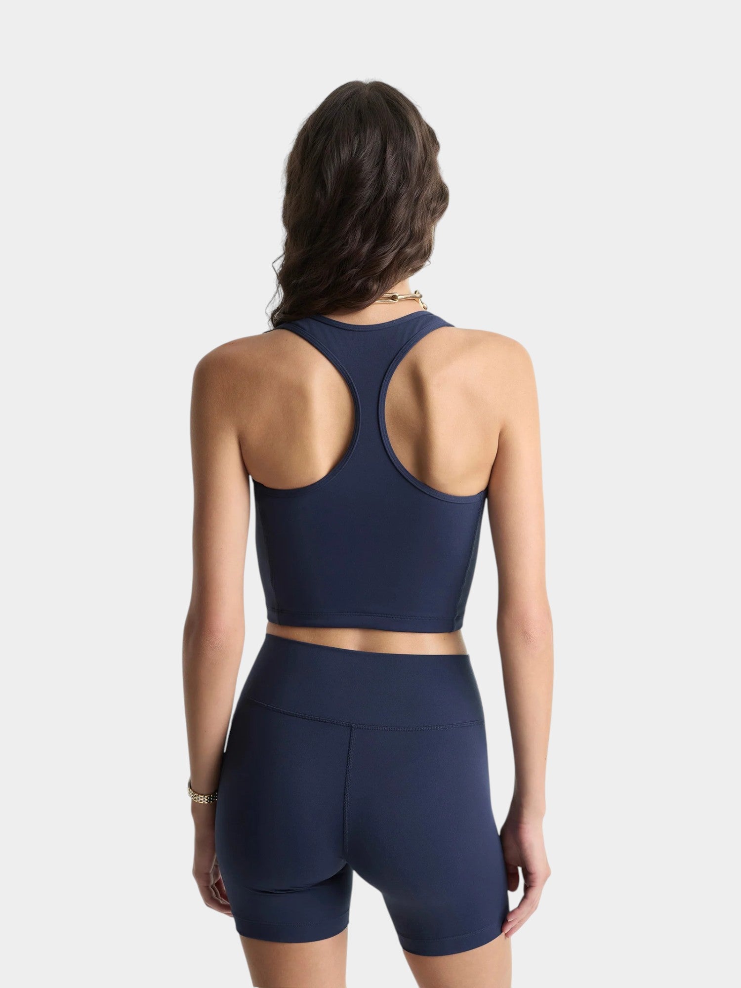 Navy & White 'Signature Logo' Biker Shorts