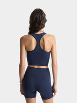 Navy & White 'Signature Logo' Biker Shorts